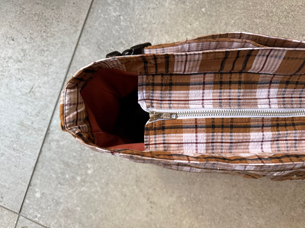 Check Bag - Brown/Red