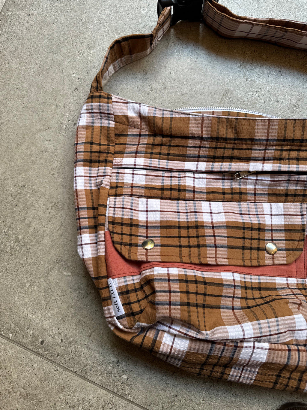 Check Bag - Brown/Red