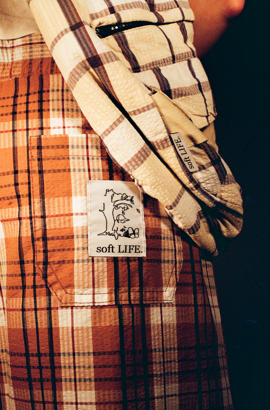 Check Bag - Cream/Blue