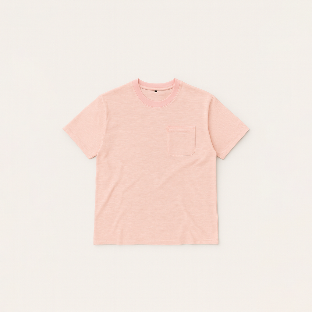 Slub Pocket T-Shirt - Bundle (White & Peach)